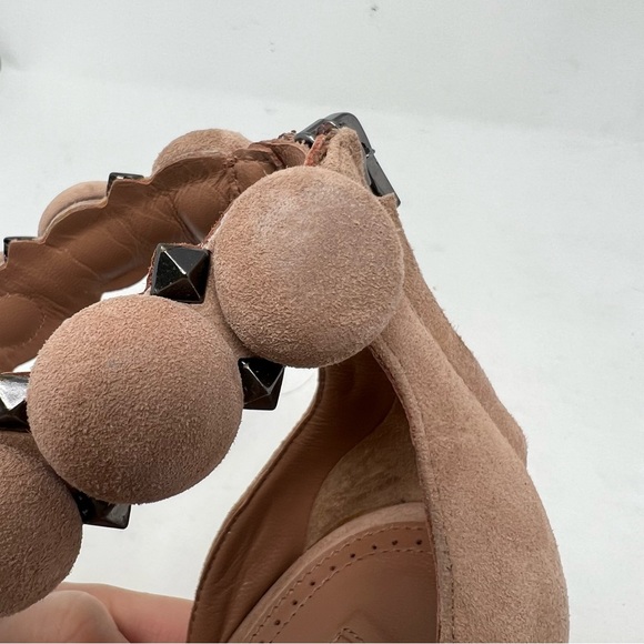 Alaia Bombe Ankle Strap Suede Platform Stiletto Heels Size 38 Taupe - Picture 14 of 14